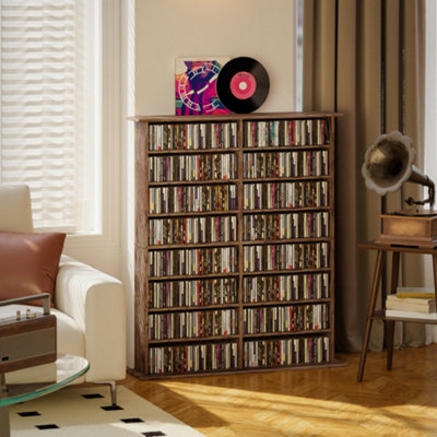 Homcom Cd Storage Unit Dvd Tower Blu-Ray Storage Shelf For OfficeBrown from B&Q