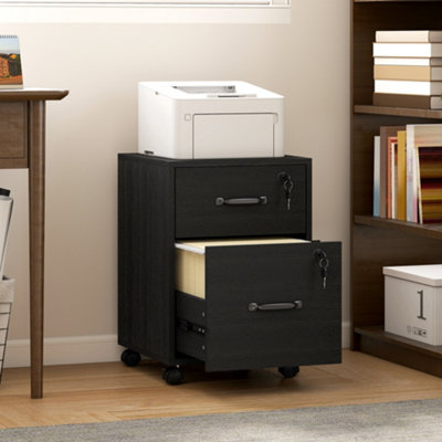 B&Q -  Roll File Cabinet With DrawerOrganiser Letter SizeBlack