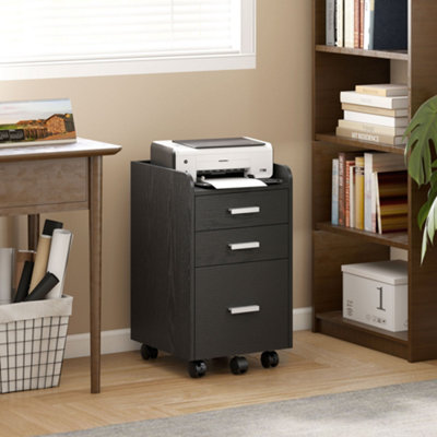 Homcom Mobile Filing CabinetFile Cabinet With 3 DrawersBlack from B&Q