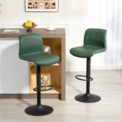 B&Q -  Barstools Set Of 2Dining Stools With Backrest And FootrestGreen