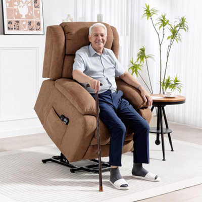 Homcom Brown Power Lift Recliner Chair, Lift Chair For Elderly With Massage,