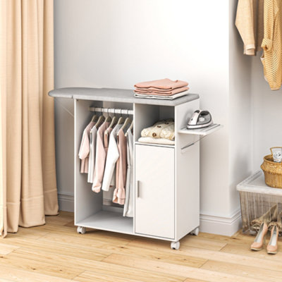 B&Q -  Rolling Ironing Board CabinetFoldable Ironing Station With Storage
