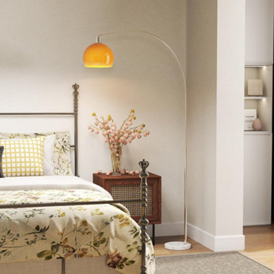 Homcom Modern Standing Lamp With Shade & Foot SwitchOrange