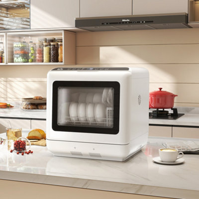 B&Q -  Countertop Dishwasher With Dual Water Supply And 6 ProgramsWhite