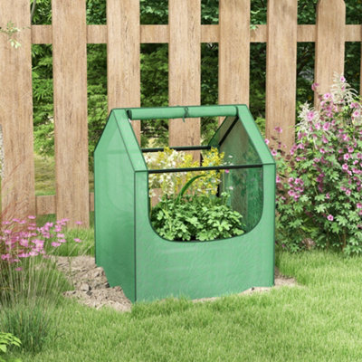 Outsunny Raised Garden Bed Planter Box With GreenhouseGreen And Silver from B&Q