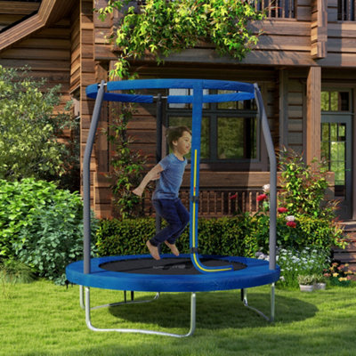 B&Q -  6Ft Outdoor Trampoline With Safety Enclosure NetBlue