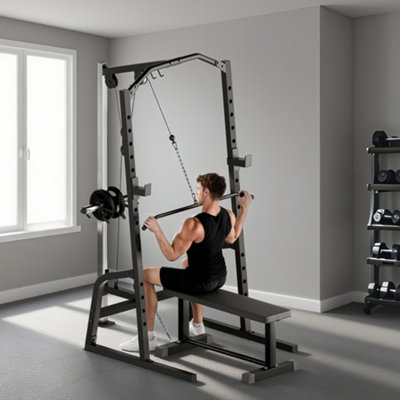 B&Q -  Power Cage With Pulley SystemSquat Rack