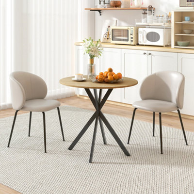 B&Q -  80Cm Round Dining TableIndustrial Kitchen Table With Steel Legs