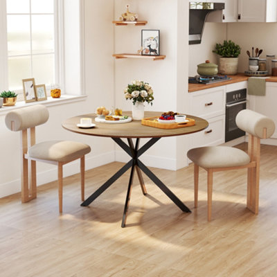B&Q -  120 Cm Dining Table For 4Industrial Kitchen Table With Steel Legs