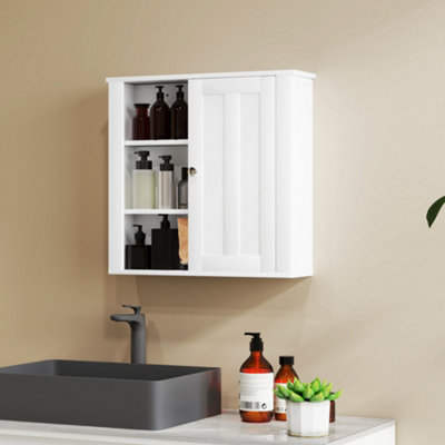 Homcom Modern Wall Mounted Bathroom Cabinet With Adjustable ShelvesWhite from B&Q