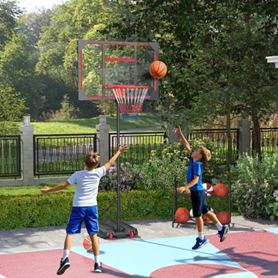 B&Q -  Basketball Hoop210-260Cm Height Adjustable Basketball HoopRed