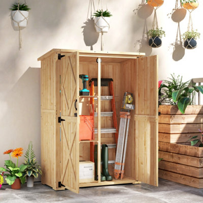 B&Q -  Wooden Tool Storage Cabinet With Double DoorsNatural