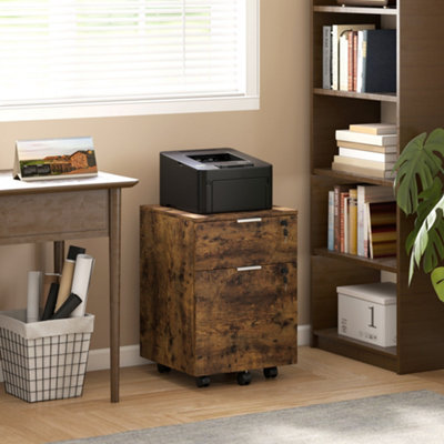 Portland - Filing Cabinet - 2 Drawer - Lockable - Black and Rustic Brown - Image 9