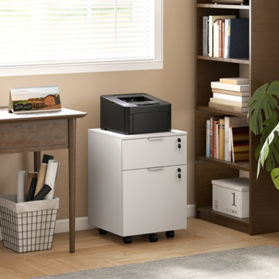 B&Q -  2 Drawer Filing Cabinet With Adjustable Hanging Bars For A4 And Letter
