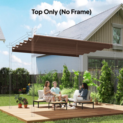Outsunny Unisex Brown 2.55X2.5 M Pergola Cover Replacement For 3X3 M Frame, - Image 5