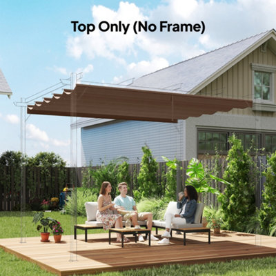 Outsunny 3.5X2.6 M Pergola Cover Replacement For 4X3 M FrameBrown from B&Q