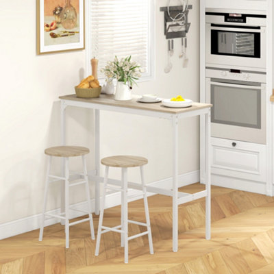 B&Q -  3 Piece Bar SetIndustrial Kitchen And Chair Set Oak