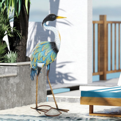 Outsunny Heron Garden StatueMetal Garden Gift With StakesMulti-Colour from B&Q