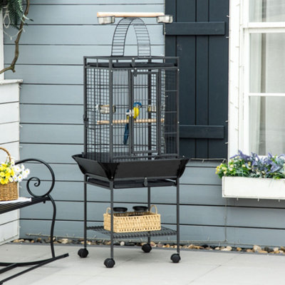 Pawhut Steel Bird Cage,large Budgie Cage For Cockatiels And Parakeets from B&Q