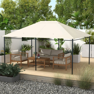 B&Q -  3 X 4M Gazebo Canopy Replacement Gazebo Roof CoverCream White