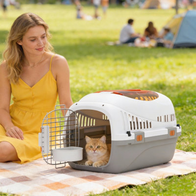B&Q -  Plastic Pet CarrierTop Load Hard Shell Cat CarrierMax 4 Kg
