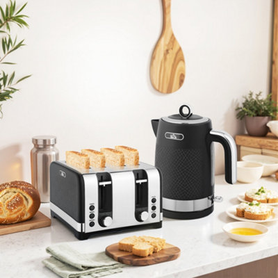 HOMCOM Kettle and Toaster Set 1.7L 3000W Jug Kettle 4 Slice Toaster Black | Rapid Boil, Otter Thermostat, Limescale Filter, 7 Browning Controls, Crumb Tray - Image 11
