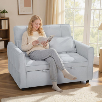 Homcom 2 Seater Sofa Bed3-In-1 Sleeper Sofa With Adjustable Backrest from B&Q