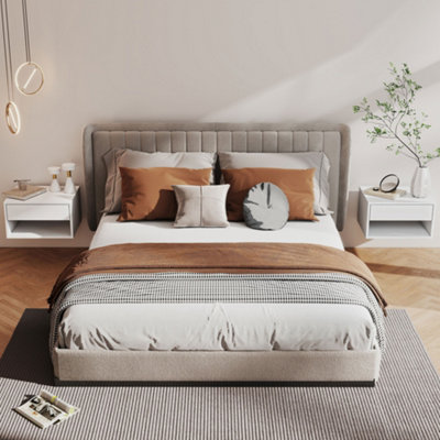 B&Q -  Floating Nightstands Set Of 2Bedside Table W/ Drawer And Open Shelf