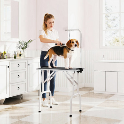 Pawhut Foldable Dog Grooming Table Adjustable Arm For Small Dogs 81X49X80 Cm from B&Q