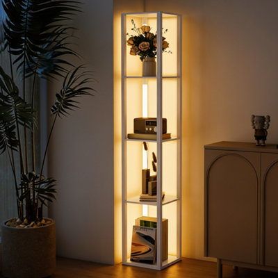 Homcom White Floor Lamp For Living Room, Standing Lamp With Foot Switch, - Image 9