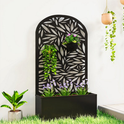 B&Q -  Metal Raised Garden Bed With TrellisOutdoor Elevated Planter Box