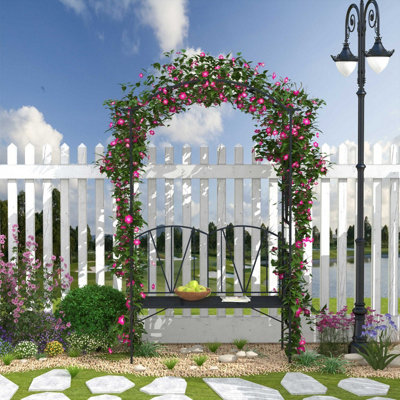 B&Q -  Garden BenchMetal Garden Loveseat With Arch For Climbing Plants