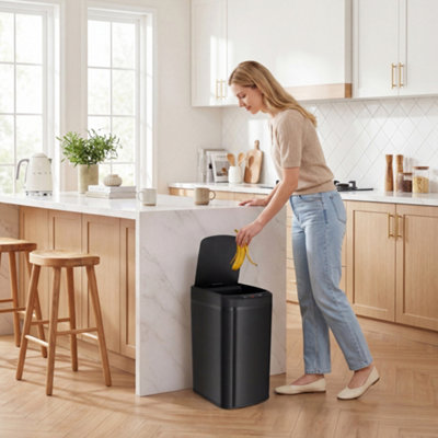 HOMCOM Automatic Kitchen Sensor Bin - Black - Large - Image 9