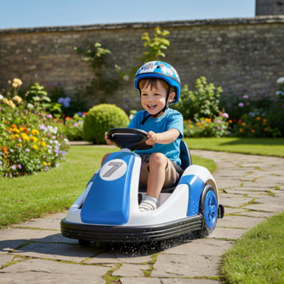 B&Q -  Kids Bumper Car With 360-Degree Rotation SpinSafety BeltBlue