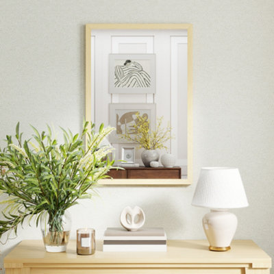 Homcom 60X40Cm Wall Bathroom Mirror For Home DecorVanity MirrorNatural from B&Q