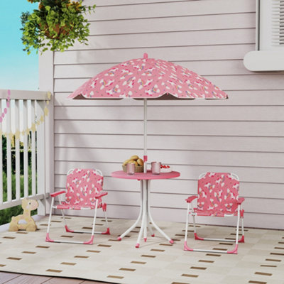 Aiyaplay Kids Garden Furniture With 2 Folding Chairs And UmbrellaPink from B&Q