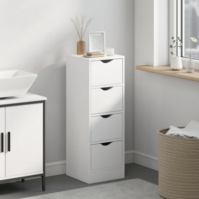 Portland 4 Drawer Freestanding Bathroom Cabinet White - Image 10