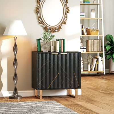 Homcom SideboardBuffet Cabinet With 2 Doors And Adjustable ShelvesBlack from B&Q