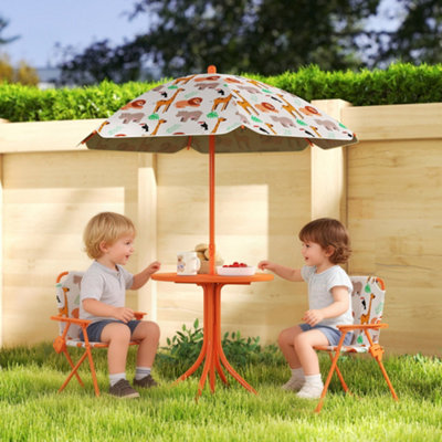 Aiyaplay Children Table And Chair SetKids Patio Set With Umbrella from B&Q