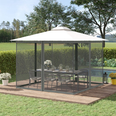 Outsunny 352 X 207Cm Universal Replacement Gazebo Mesh Netting Screen Walls from B&Q