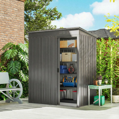 Outsunny 5 X 3.5Ft Metal Garden Shed With Effortless AssemblyLight Grey from B&Q