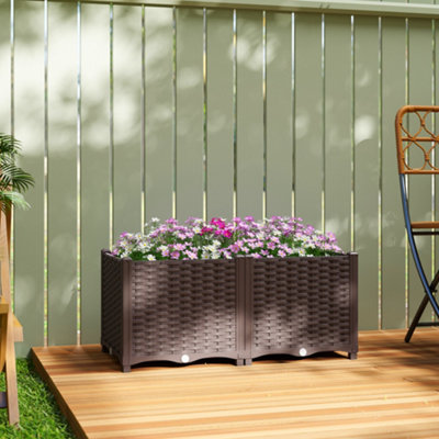 B&Q -  Plastic Raised Garden Bed With Legs And Drainage Holes And Plugs