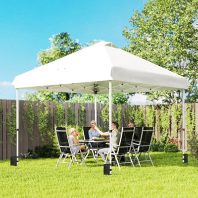 Outsunny 3X3 M Pop Up Gazebo W/ WheelsOne-Touch Party TentWhite from B&Q