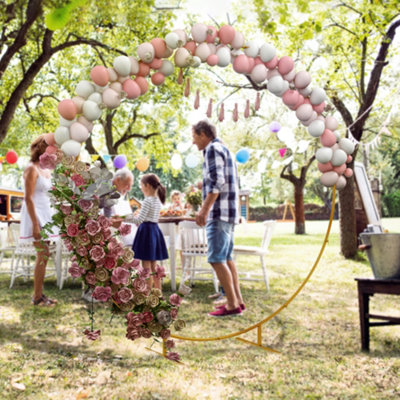 Outsunny 222Cm Gold Tone Wedding Arch Round Backdrop Stand For Birthday Party from B&Q
