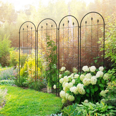 Outsunny Metal Garden Trellis - Black - 180 x 50cm - Pack of 4 - Image 4