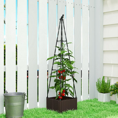 B&Q -  Raised Garden Bed Planter Box With Trellis And Self Watering