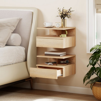 Rackhams Set Of Two Floating Bedside Tables - Oak - Oak - Image 8