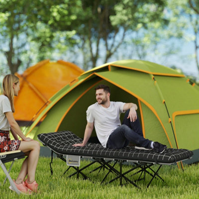 B&Q -  Camping Cot For Adults With MattressFolding BedBlack
