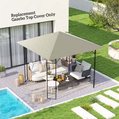 B&Q -  3X3 M Gazebo Canopy Replacement Cover With Drain HolesLight Grey