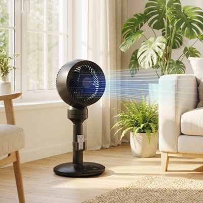 Homcom 9" Pedestal Cooling Fan With Adjustable Speed And ModeBlack from B&Q